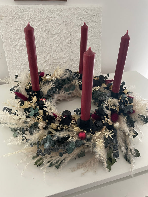 Trockenblumen Adventskranz