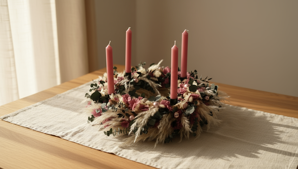 Adventskranz aus Trockenblumen