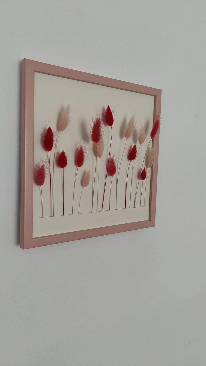 Lagurus Trockenblumen im Bilderrahmen - www.Flower-Passion.com