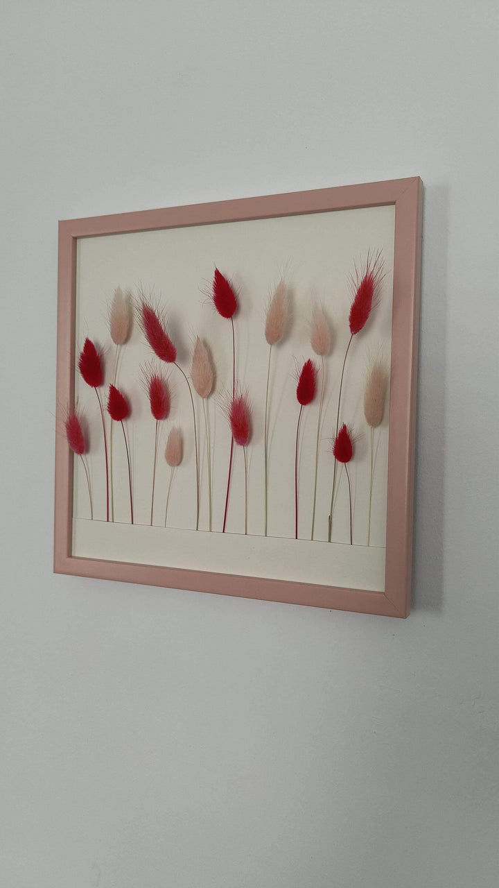 Lagurus Trockenblumen im Bilderrahmen - www.Flower-Passion.com