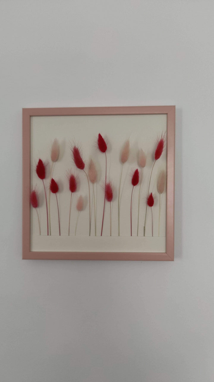 Lagurus Trockenblumen im Bilderrahmen - www.Flower-Passion.com