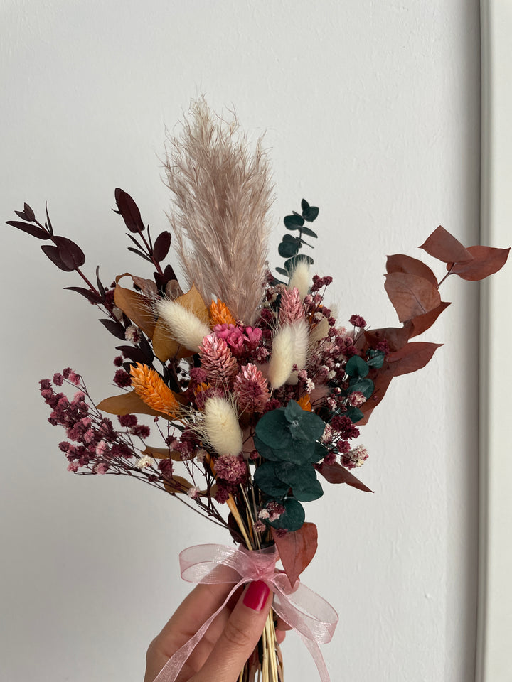 Kleines Trockenblumen Sträußchen in Herbstfarben - www.Flower-Passion.com