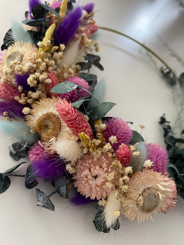 Sommerlicher Trockenblumenkranz "Milena" - www.Flower-Passion.com