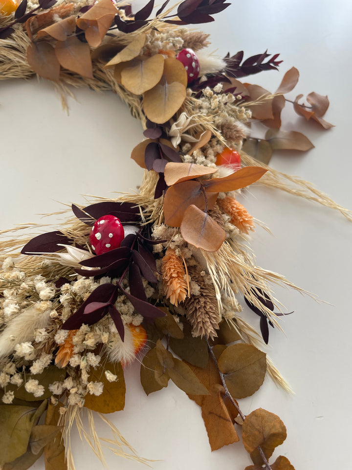 „Herbsttanz“ Kranz aus Trockenblumen - www.Flower-Passion.com