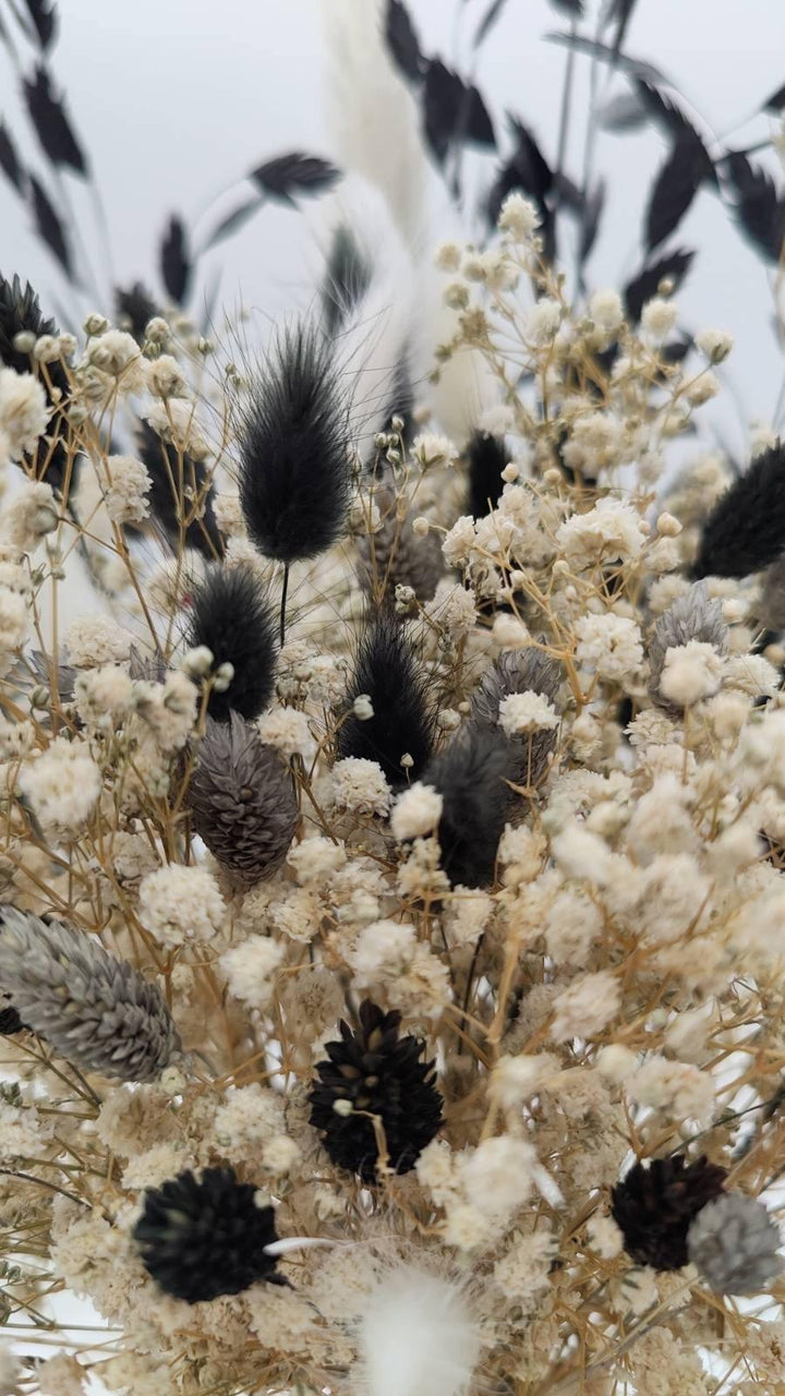 "Black and White" Trockenblumenstrauß - www.Flower-Passion.com