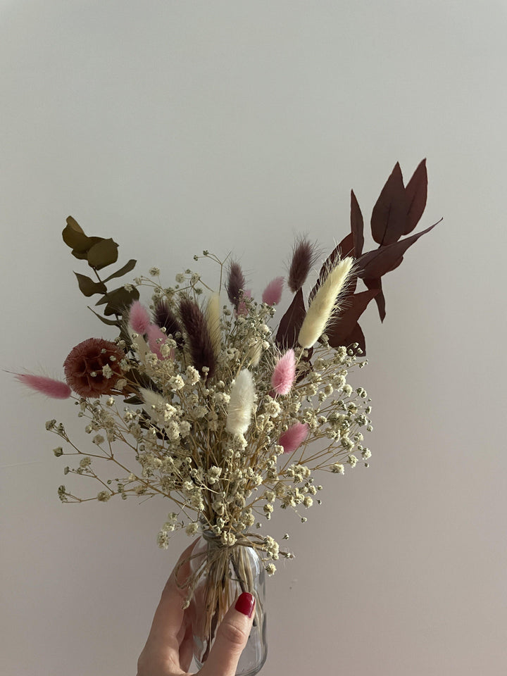 "Brownie" Mini Trockenblumen Sträußchen - www.Flower-Passion.com