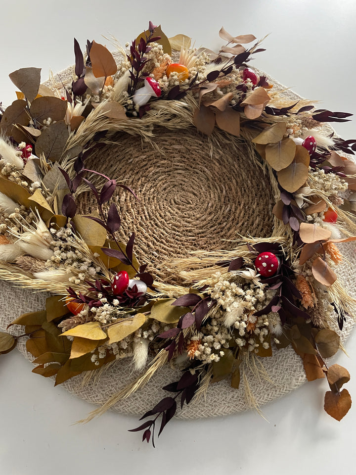 „Herbsttanz“ Kranz aus Trockenblumen - www.Flower-Passion.com