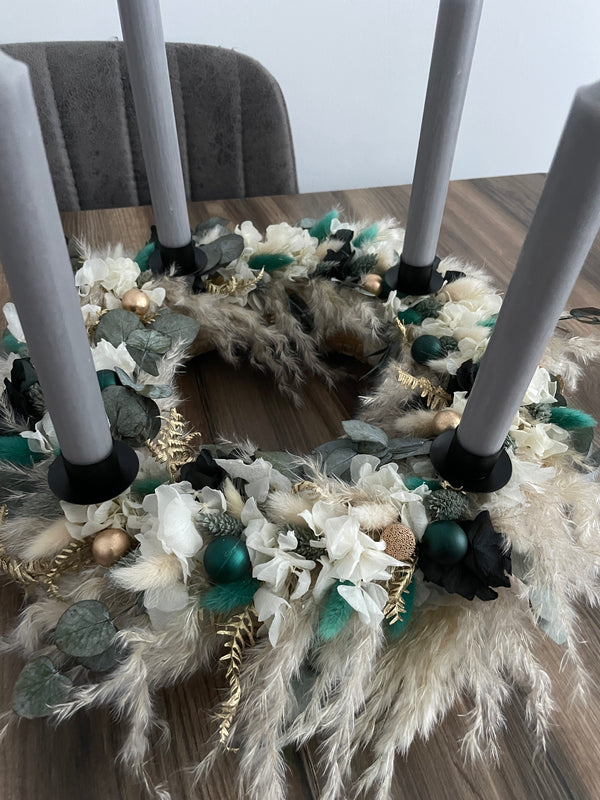 Boho Trockenblumen Adventskranz